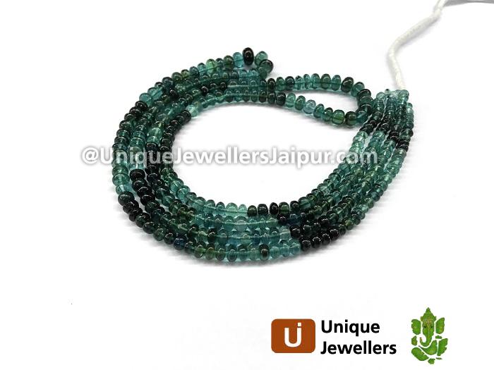 Greenish Blue Tourmaline Smooth Roundelle Beads